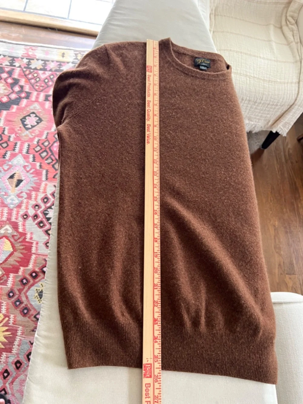 J. CREW 100% Cashmere Crew neck Sweater in Chestnut - M